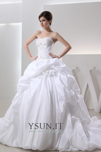 Abito da sposa A-Line Lungo Triangolo Invertito Allacciato Applique - Pagina 1