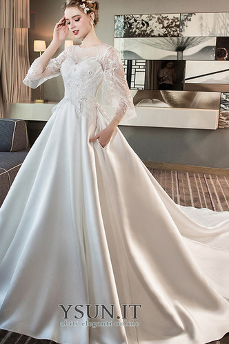 Abito da sposa Formale Bateau Quanto A-Line Raso Gonfio - Pagina 2