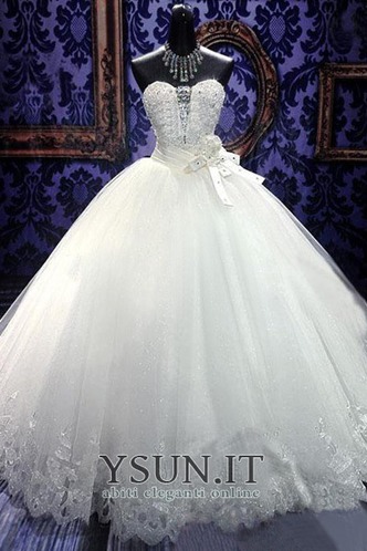 Abito da sposa Lungo Allacciato Perline Ballgown Belle Eleganti Senza Maniche - Pagina 1