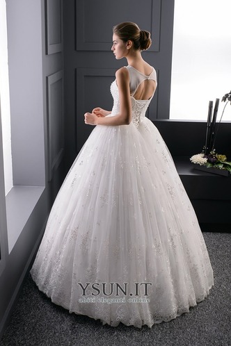 Abito da sposa Applique Allacciato Ball Gown Lungo Bateau Tulle - Pagina 2