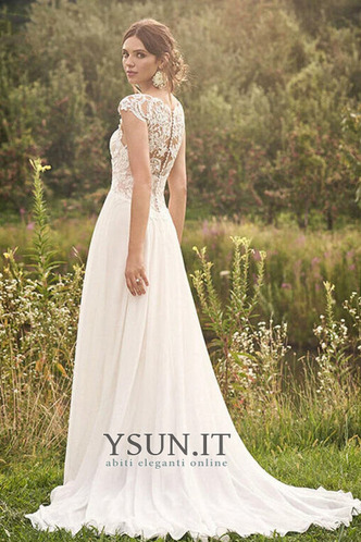 Abito da sposa Eleganti Chiffon Primavera Senza Maniche Naturale in pizzo - Pagina 2