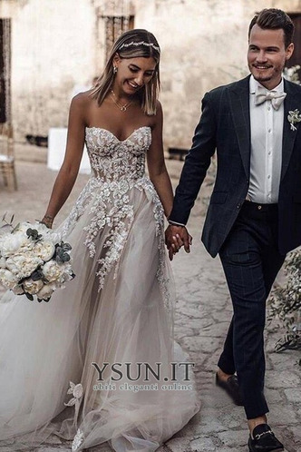 Abito da sposa Tipo standard Pizzo francese unbacked Naturale Lungo - Pagina 1