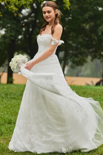 Abito da sposa Inverno Pizzo Naturale maniche ad aletta Collare di spalla Carta - Pagina 2