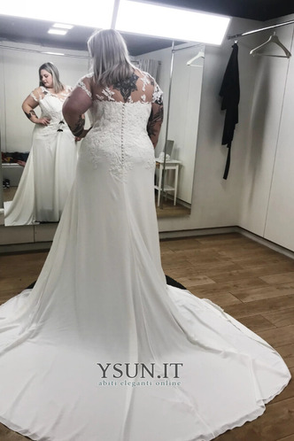 Abito da sposa Pizzo Caduta abbondante Lace Coperta Cappellini Corpo a mela - Pagina 2