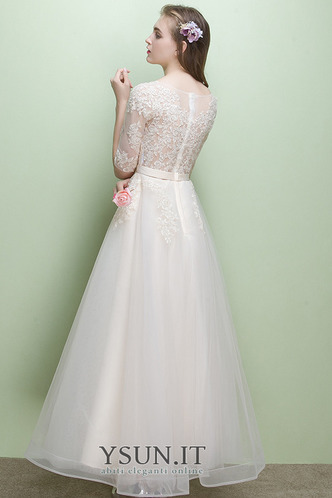 Abito da sposa Pizzo Overlay A-Line completo Cerniera Estate Tulle - Pagina 2