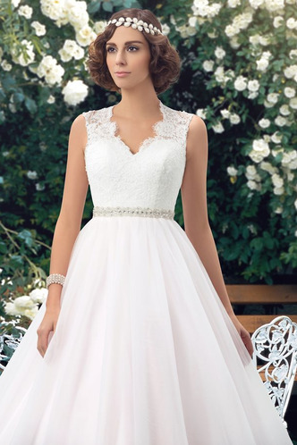 Abito da sposa Vintage indietro trasparente Cinghia in rilievo Magro - Pagina 3