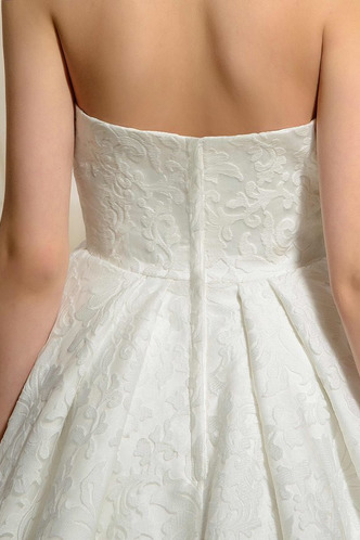 Abito da sposa Chiesa Lungo A-Line Cuore Senza Maniche Pizzo francese - Pagina 5