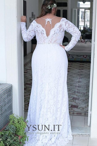 Abito da sposa Super V-Scollo Corpo a rettangolo A-Line Maniche Lunghe - Pagina 2