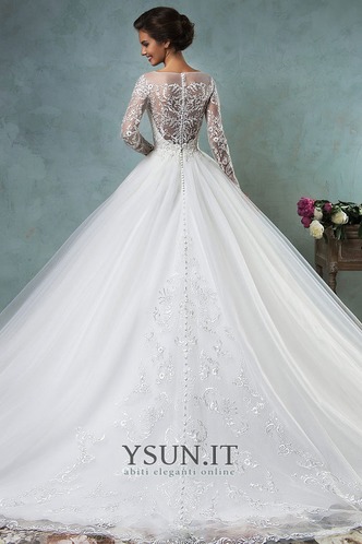 Abito da sposa tradizionali Tulle Naturale in pizzo Maniche Lunghe - Pagina 2