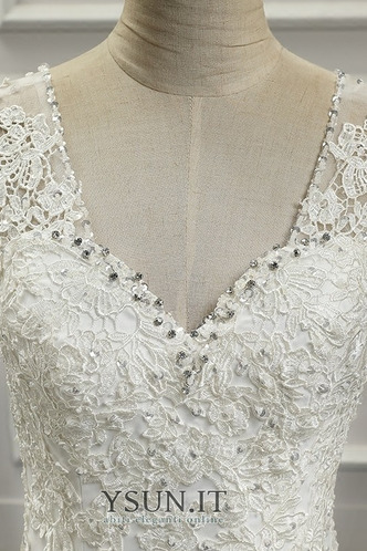 Abito da sposa Vintage Petite Pizzo Coda lunga Bassa Maniche Corte - Pagina 4