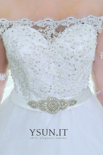 Abito da sposa Cerniera Gonna lunga Naturale Chiesa Tulle A-Line - Pagina 5