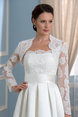 Abito da sposa A-Line Raso Maniche Lunghe due Pezzi Tipo standard - Pagina 4