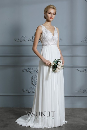 Abito da sposa Senza Maniche Naturale Chiffon stravagante all'aperto - Pagina 5