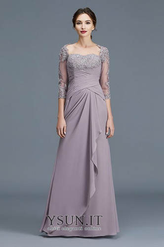 Abito mamma sposa Cerniera Chiffon Quadrato Illusione maniche Corpetto Pieghe - Pagina 1
