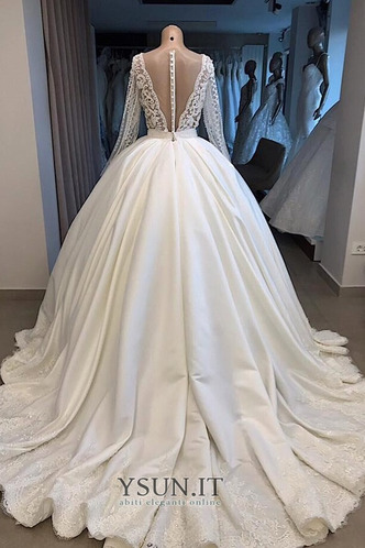 Abito da sposa Aqua perle a linea Profondo V-scollo Cinghia in rilievo - Pagina 2