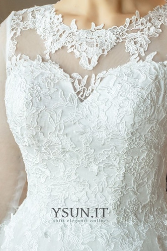 Abito da sposa Clessidra Super A-Line Allacciato Applique Naturale - Pagina 5