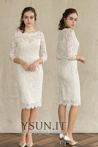 Abito da sposa Non Specificato Pizzo Overlay Maniche Lunghe al ginocchio - Pagina 1