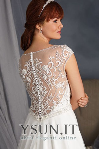 Abito da sposa A-Line decorato Naturale Applique Gonna lunga inobtrusive - Pagina 4