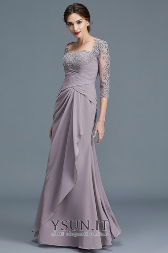 Abito mamma sposa Cerniera Chiffon Quadrato Illusione maniche Corpetto Pieghe - Pagina 4