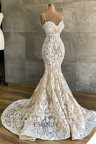 Abito da sposa Eleganti Applique Pizzo Senza Maniche Cappella treno - Pagina 2