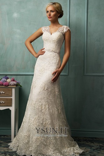Abiti da sposa scollo omerale moderno Naturale Corte Pizzo francese - Pagina 1