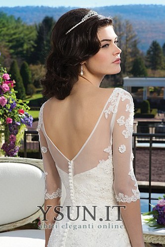 Abito da sposa Pizzo francese Mezze Maniche Mezza Coperta Naturale - Pagina 3