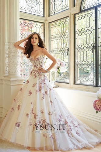 Abito da sposa Cinghia Ball Gown Ricami Pizzo francese Allacciato - Pagina 1