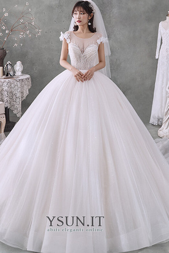 Abito da sposa Tulle Tondo Treno reale Maniche Corte Clessidra Cappellini - Pagina 1