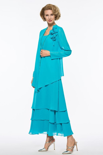 Abito mamma sposa Chiffon Tondo T-Shirt Autunno Rosetta accentato A-Line - Pagina 2