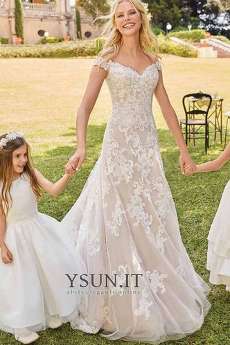 Abito da sposa moda Corpo a pera tessuto Lungo A-Line Spiaggia - Pagina 1