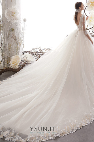 Abito da sposa Naturale Pizzo Overlay Pizzo francese Quanto a linea - Pagina 2