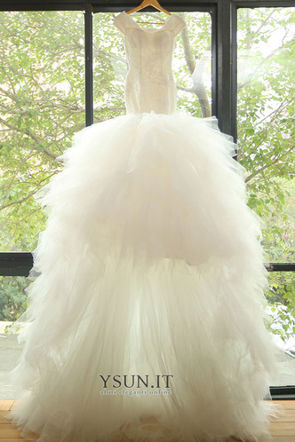 Abito da sposa Pizzo Overlay tessuto Corpo a pera Perline Spiaggia - Pagina 5