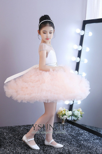 Abito cerimonia bambina Farfalla Ornamento a linea decorato Oscillare Tulle - Pagina 4