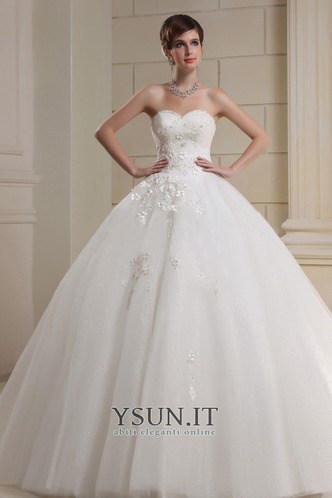 Abito da sposa Primavera Chiesa Tulle collo Sweetheart stravagante - Pagina 1