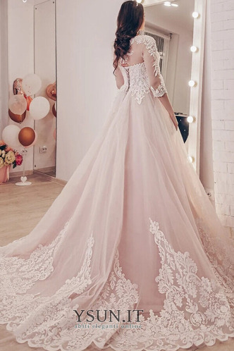 Abito da sposa all'aperto Lungo Piccola t Allacciato Applique Impero - Pagina 5