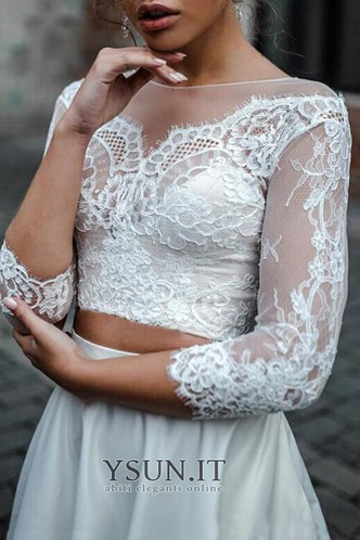 Abito da sposa Alto Basso Estate Pizzo Mezza Coperta in pizzo T-Shirt - Pagina 3