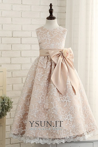 Abito cerimonia bambina Tipo standard Taffeta Pizzo Overlay Naturale T luce - Pagina 5