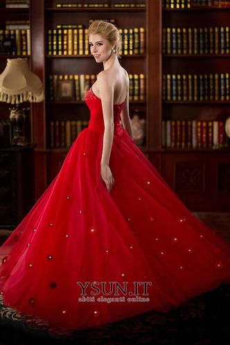 Abito da sposa A-Line Primavera Gonna lunga Chiesa Cuore Tulle - Pagina 4