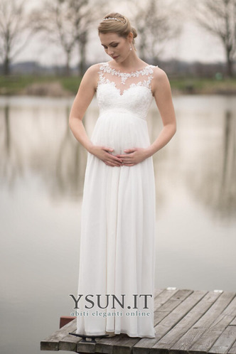 Abito da sposa Impero Alle Caviglie abbondante Premaman decorato bordo rialzato - Pagina 1