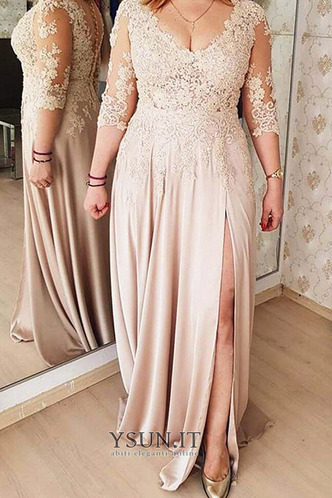 Abito mamma sposa Lungo Lace Coperta Quanto Profondo scollo a v Super - Pagina 1