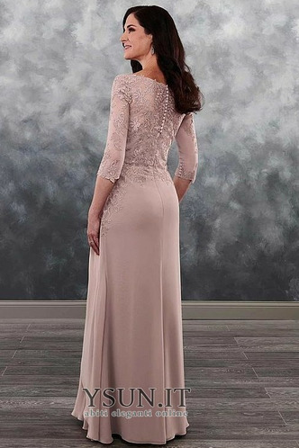 Abito mamma sposa Premere il tasto sarsenet A-Line Autunno Pizzo Overlay - Pagina 2