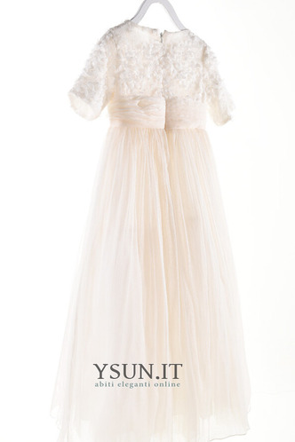 Abito cerimonia bambina Festoni Rosette Ornamento Chiffon T luce Alle Caviglie - Pagina 5