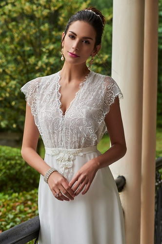 Abito da sposa Buco della serratura Senza Maniche Pizzo Overlay Tipo standard - Pagina 5