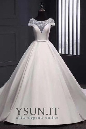 Abito da sposa Autunno A-Line Tipo standard Maniche Corte Farfalla Ornamento - Pagina 1