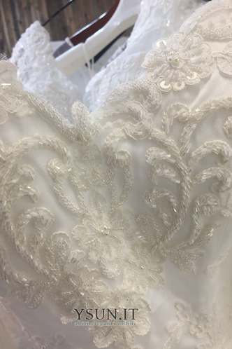 Abito da sposa Caduta in pizzo A-Line Lace Coperta Cerniera Treno della corte - Pagina 5