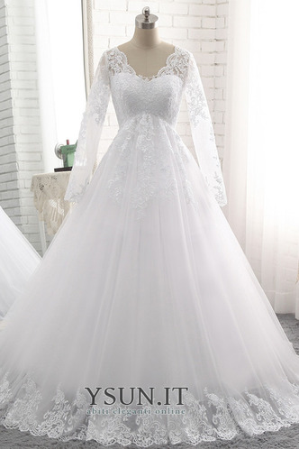 Abito da sposa Tulle Mezza Coperta Chiesa Queen Anne Festoni Illusione maniche - Pagina 1