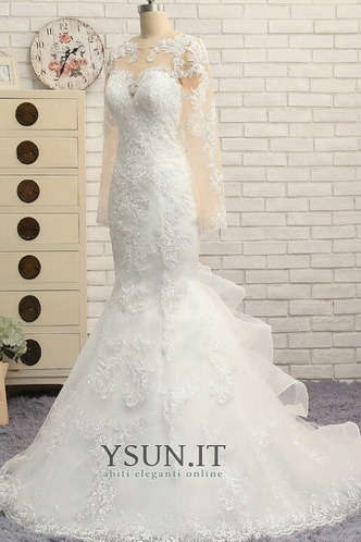 Abito da sposa stravagante Shiena Sheer Bottone Treno di spazzata - Pagina 3