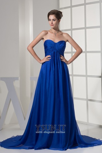 Vestito blu Semplici Chiffon Una linea pavimento lunghezza Non Specificato - Pagina 1