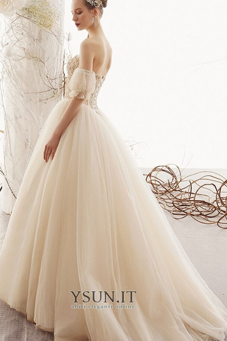 Abito da sposa Breve treno Triangolo Invertito maniche ad aletta Autunno - Pagina 4