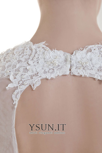 Abito da sposa decorato Lungo Eleganti Festoni A-Line Pieghe Corpetto - Pagina 8